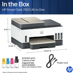 HP Smart Tank 7603 Wireless All-in-One Cartridge-free Ink Tank Printer with up to 3 years of ink included, AI-capable (9B5D1A)