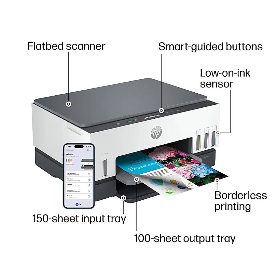 HP Smart Tank 6001 Wireless All-in-One Cartridge-free Ink Tank Printer with up to 3 years of ink included, AI-capable (2H0B9A)