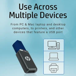 HP x900w USB 3.0 Flash Drives, 32GB, Gray/Blue, Pack Of 2 Flash Drives