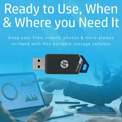 HP x900w USB 3.0 Flash Drives, 32GB, Gray/Blue, Pack Of 2 Flash Drives