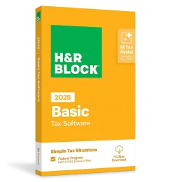 H&R Block Basic Tax Software, 2025, Windows/Mac, Download/Product Key