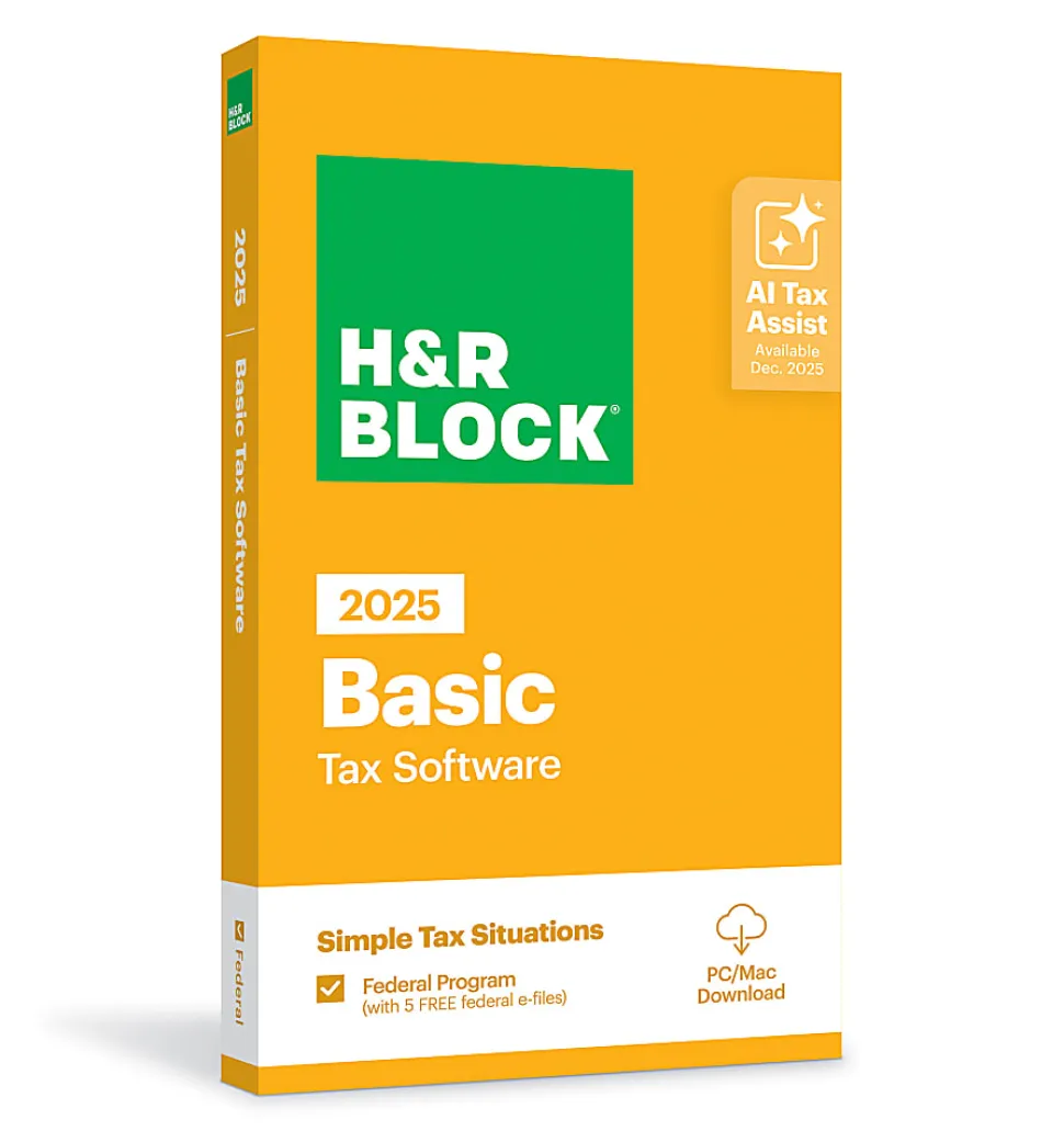 H&R Block Basic Tax Software, 2025, Windows/Mac, Download/Product Key