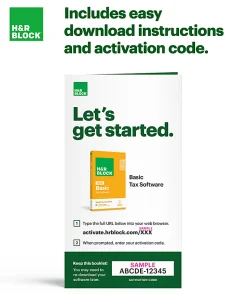 H&R Block Basic Tax Software, 2025, Windows/Mac, Download/Product Key