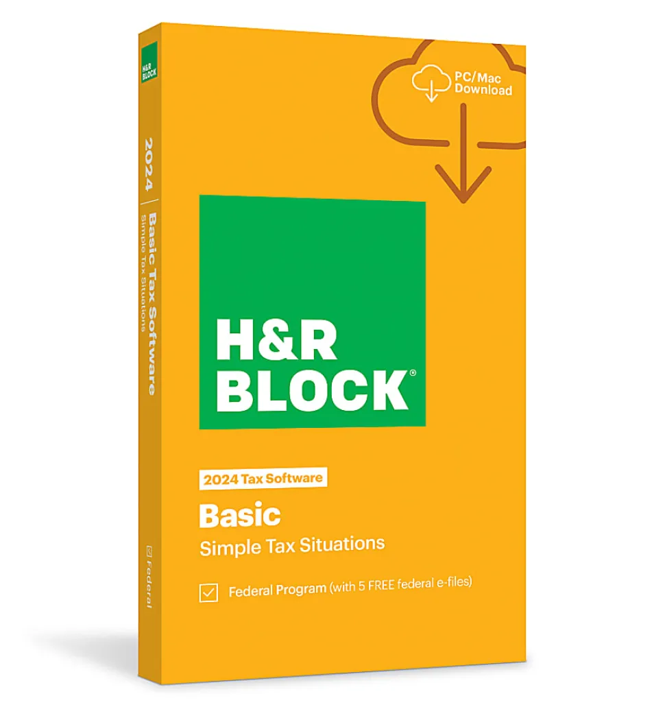 H&R Block Basic Tax Software, 2024, Windows/Mac, Product Key/Download