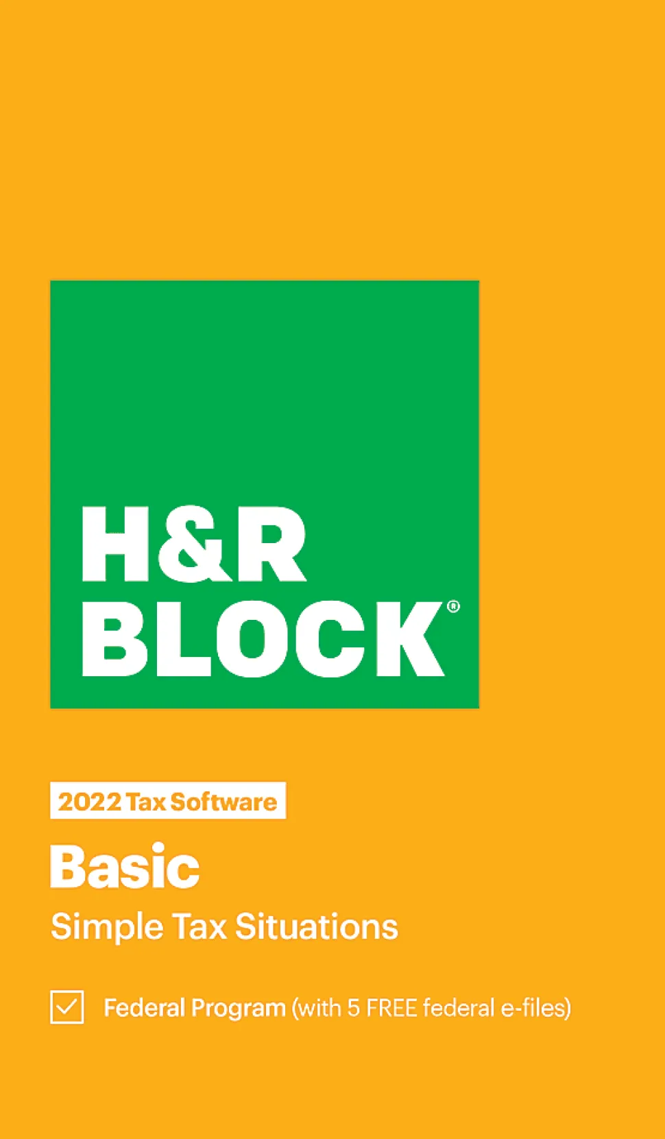 H&R Block Basic 2022 Tax Software, Windows®/Mac, Download