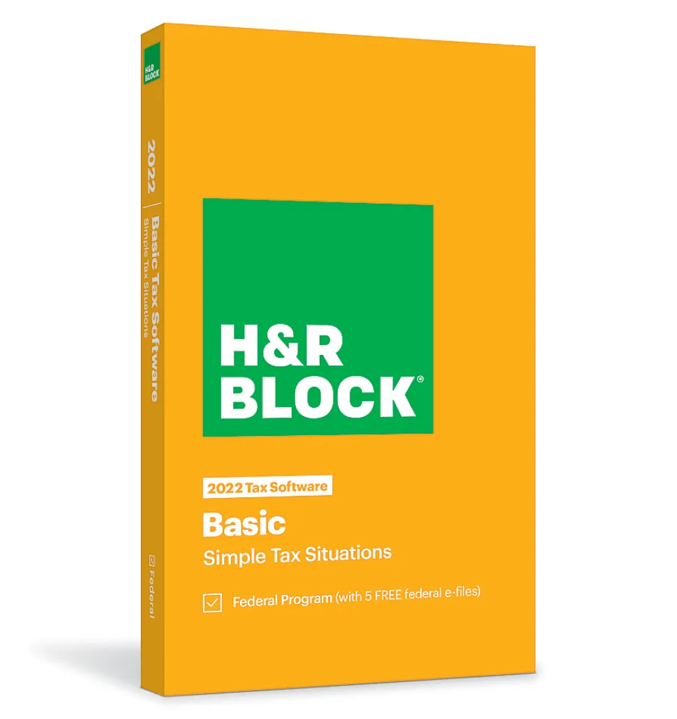 H&R Block Basic 2022 Tax Software, Windows®/Mac, Download