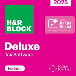 H&R Block Deluxe Tax Software, 2025, Windows/Mac, Download