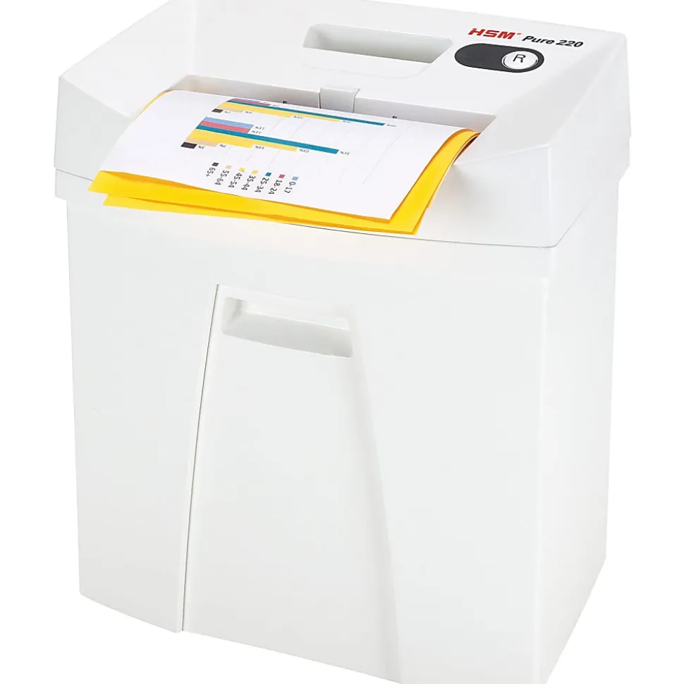 HSM Pure 220 Strip-Cut Shredder - Strip Cut - 13-15 Per Pass - 5.3 gal Waste Capacity