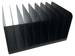 Huron Vertical Desk Organizer, 8 Compartment(s), Vertical, 7.75"H x 11"W x 15"D, Durable, Black, Steel