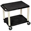 H. Wilson 26" Plastic Utility Cart, 26"H x 24"W x 18"D, Black
