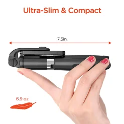 HyperGear SnapShot Wireless Selfie Stick, 7-1/2”H x 1-7/16”W x 1-13/16”L, Black, HPL15437