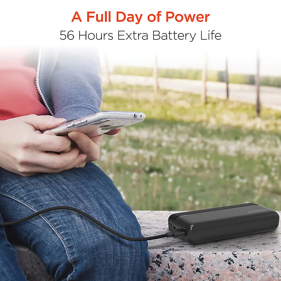 HyperGear USB-C Fast Charge Power Bank For iPhone® And Android, Black, 15458