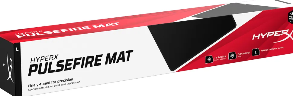 HyperX Pulsefire Mat Gaming Mouse Pad, 17.72" x 15.75", Black/Red, 4Z7X4AA