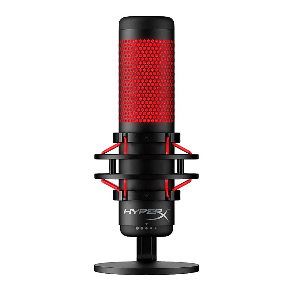 HyperX QuadCast USB Microphone, Red/Black, 4P5P6AA