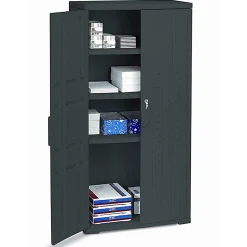 Iceberg OfficeWorks™ 66" High Storage Cabinet, Black