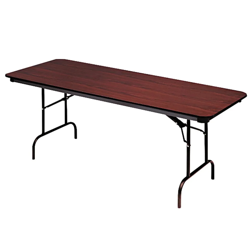 Iceberg Premium Folding Table, Rectangular, 60"W x 30"D, Mahogany/Brown