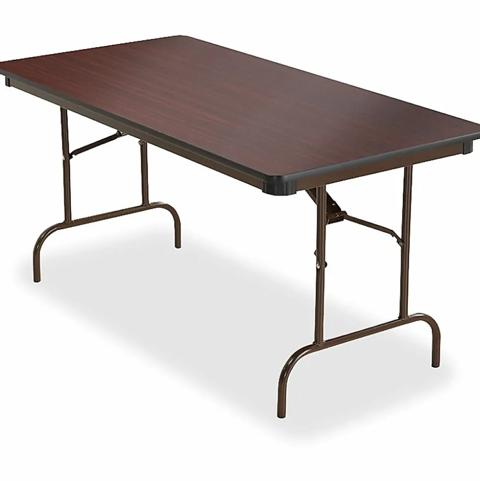 Iceberg Premium Folding Table, Rectangular, 60"W x 30"D, Mahogany/Brown