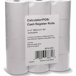 ICONEX 2-1/4"x150' Blended Bond Paper Roll - 2 1/4" x 150 ft - White - 12 / Pack