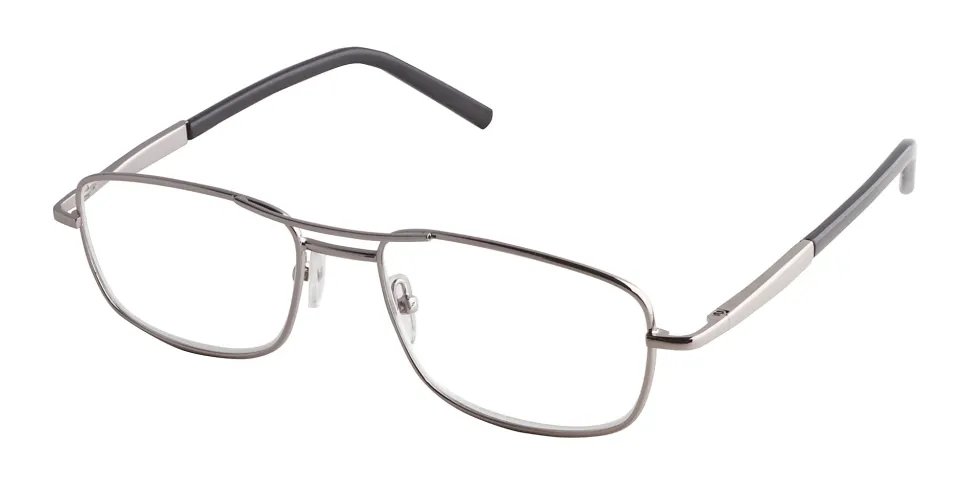 ICU Eyewear DDE Men's Reader Glasses, Silver, +1.50