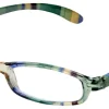 ICU Eyewear Rectangular Striped Reading Glasses, Green, +1.25