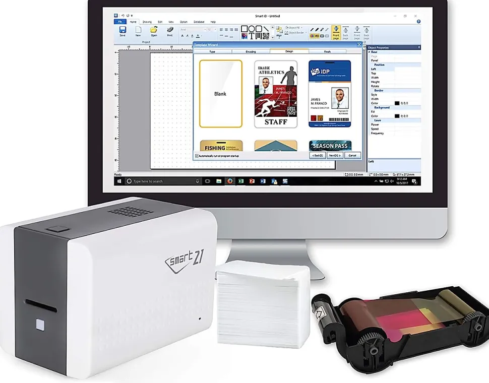 IDP SMART-21S Desktop Color ID Card Printer Kit