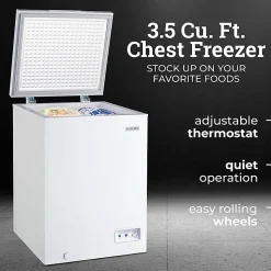 Igloo Chest Freezer, 3.5 Cu. Ft., White