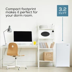 Igloo 3.2 Cu. Ft. Classic Compact Single Door Refrigerator With Freezer, White, Total Qty 1