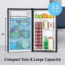 Igloo 3.2 Cu. Ft. Mini Refrigerator With Freezer, Platinum