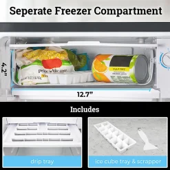 Igloo 3.2 Cu. Ft. Mini Refrigerator With Freezer, Platinum