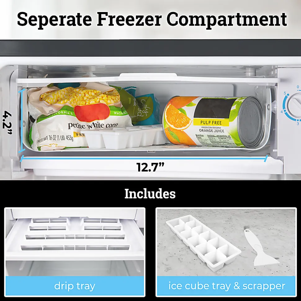 Igloo 3.2 Cu. Ft. Mini Refrigerator With Freezer, Platinum