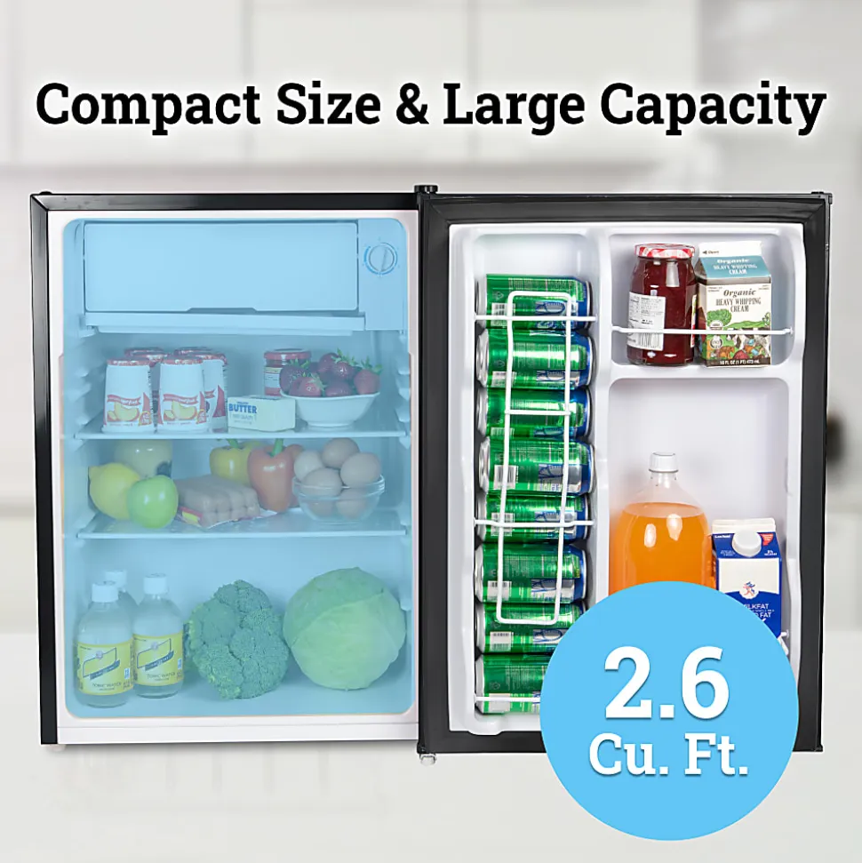 Igloo 2.6 Cu. Ft. Mini Single Door Refrigerator Freezer, Black