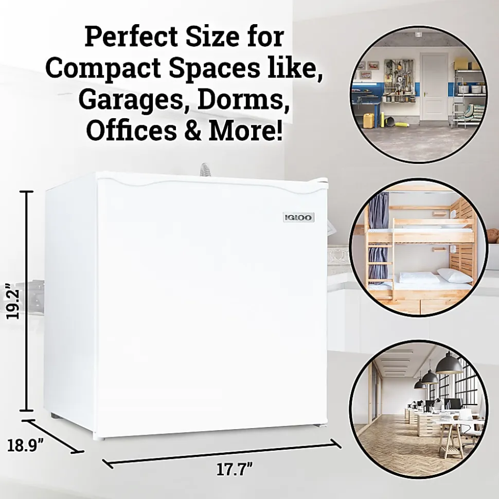 Igloo 1.6 Cu. Ft. Single-Door Mini Refrigerator With Freezer, White