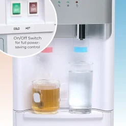 Igloo 3- & 5-Gallon Hot/Cold Bottom-Load Water Dispenser, 41-1/4”H x 12-1/4”W x 14-1/4”D, White