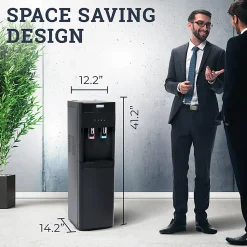 Igloo 3- & 5-Gallon Hot/Cold Bottom-Load Water Dispenser, 41-1/4”H x 12-1/4”W x 14-1/4”D, Black