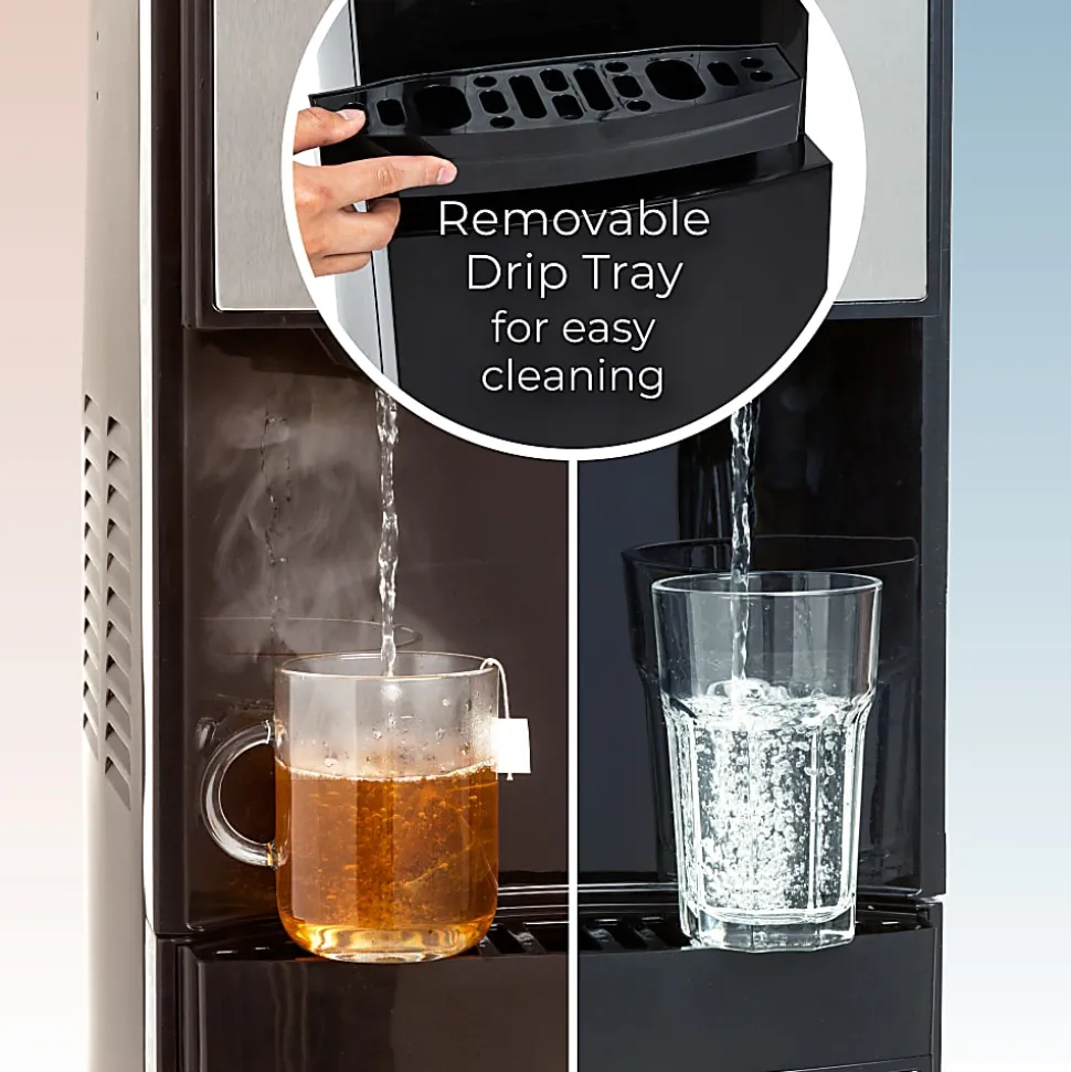 Igloo Hot/Cold Bottom-Load Water Dispenser, 39-13/16”H x 10-1/4”W x 13”D, Silver