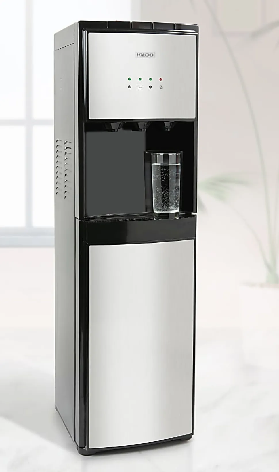 Igloo Hot/Cold Bottom-Load Water Dispenser, 39-13/16”H x 10-1/4”W x 13”D, Silver