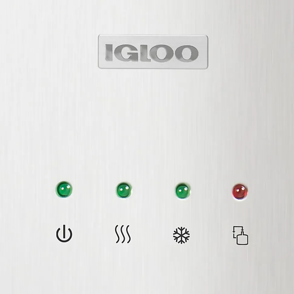 Igloo Hot/Cold Bottom-Load Water Dispenser, 39-13/16”H x 10-1/4”W x 13”D, Silver