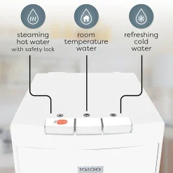 Igloo Hot, Cold & Room Temperature Bottom-Load Water Dispenser, 5-Gallon, White, Total Qty 1