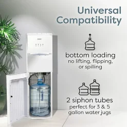 Igloo Hot, Cold & Room Temperature Bottom-Load Water Dispenser, 5-Gallon, White, Total Qty 1