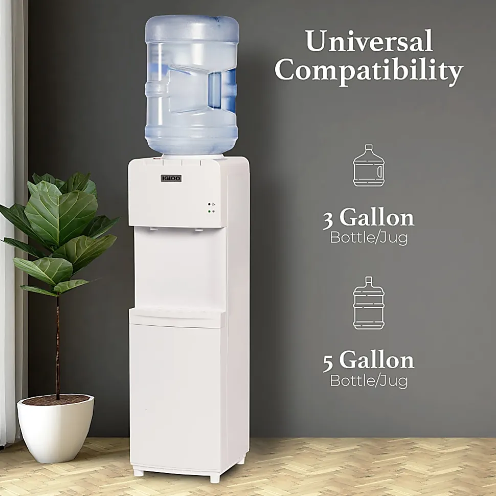 Igloo Hot & Cold Top-Load Water Dispenser, 5-Gallon, White, Total Qty 1