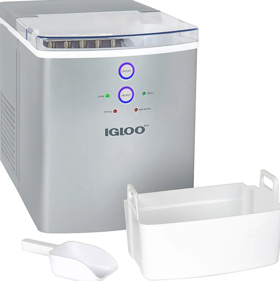 Igloo IGLICEB33SL 33 Lb Ice Maker, Silver