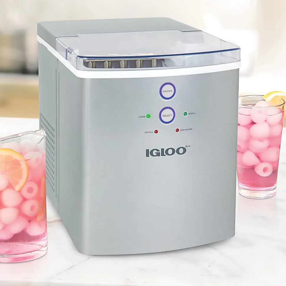 Igloo IGLICEB33SL 33 Lb Ice Maker, Silver