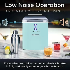 Igloo 33 Lb Automatic Portable Countertop Ice Maker Machine, Aqua