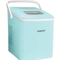 Igloo 26 Lb Automatic Self-Cleaning Portable Countertop Ice Maker With Handle, Aqua