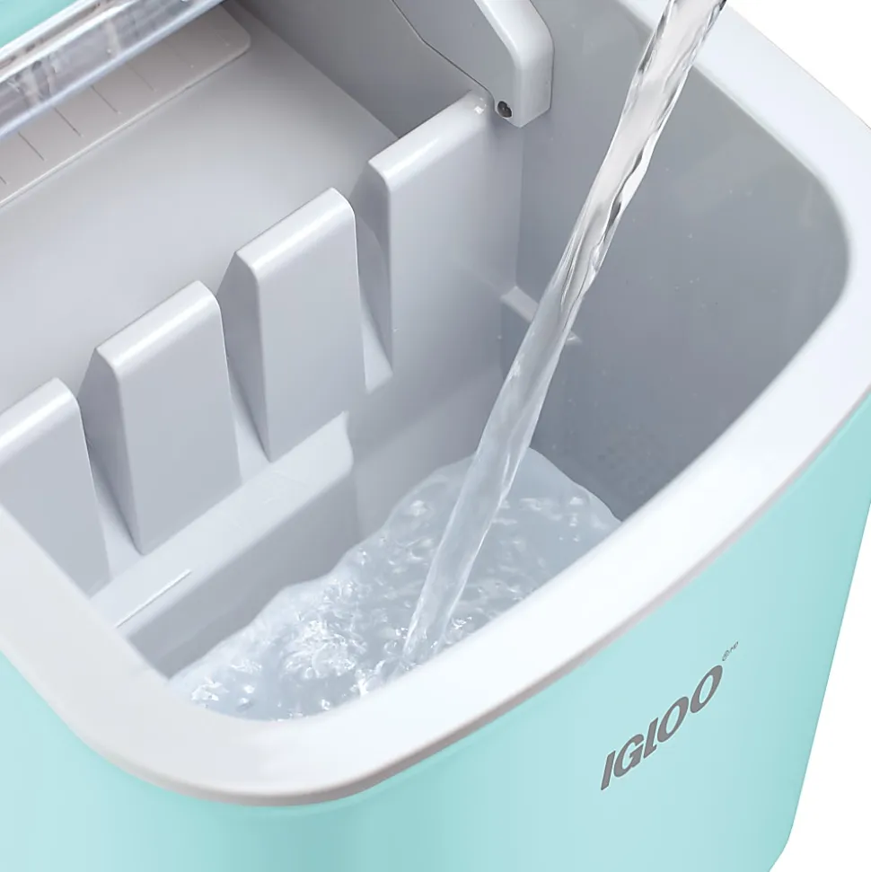 Igloo 26 Lb Automatic Self-Cleaning Portable Countertop Ice Maker With Handle, Aqua