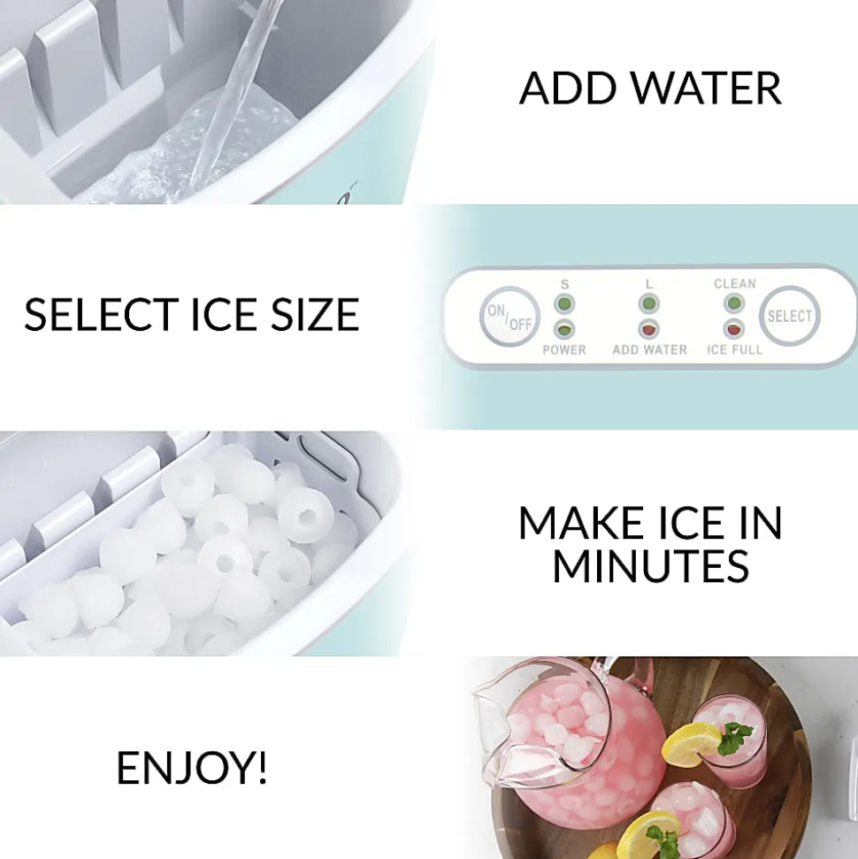 Igloo 26 Lb Automatic Self-Cleaning Portable Countertop Ice Maker With Handle, Aqua