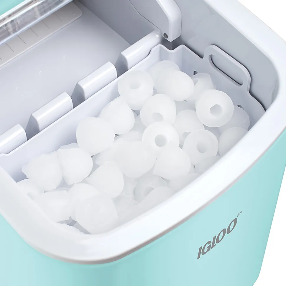 Igloo 26 Lb Automatic Self-Cleaning Portable Countertop Ice Maker With Handle, Aqua