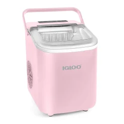 Igloo 26 Lb Automatic Self-Cleaning Portable Countertop Ice Maker Machine With Handle, Pink, Total Qty 1
