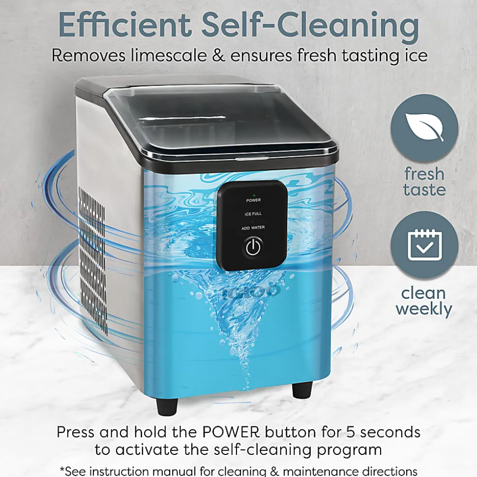 Igloo 26 Lb Self-Cleaning Ice Maker, Silver, Total Qty 1