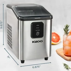 Igloo 26 Lb Self-Cleaning Ice Maker, Silver, Total Qty 1